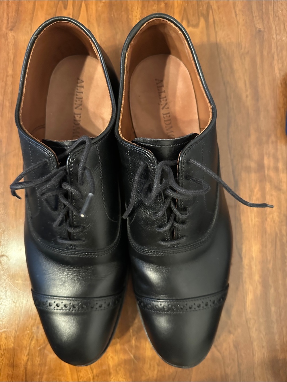 Allen Edmonds Black Cap-Toe Oxford Shoes
